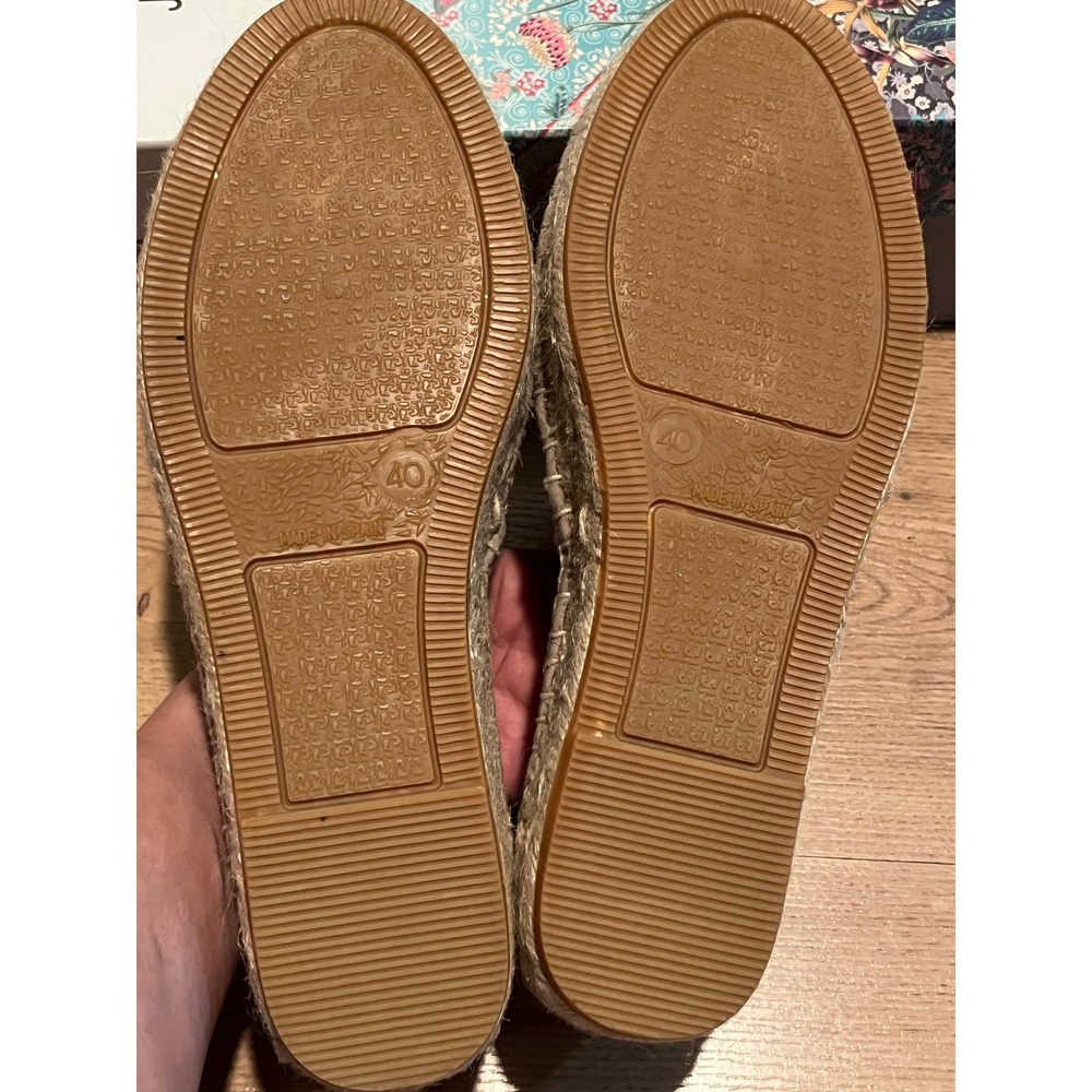 Johnny Was Madrid Espadrille Womens 9.5 Silver Multi Floral Embroidered Metallic - Picture 15 of 16